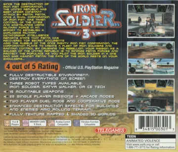 Iron Soldier 3 (US) box cover back